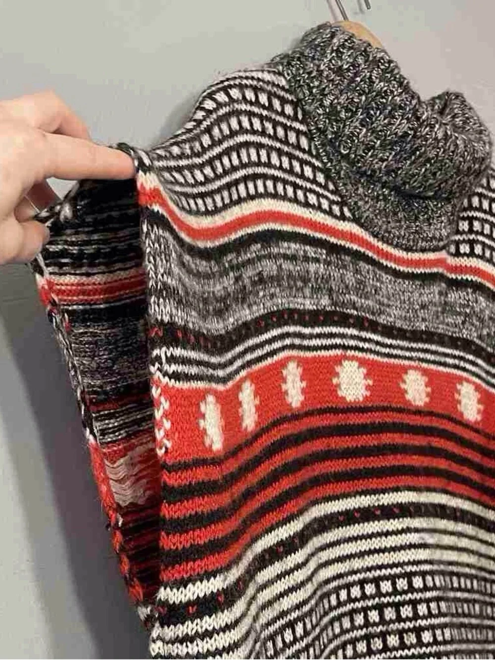 WD.NY Black and Gray Marled Knit Shrug